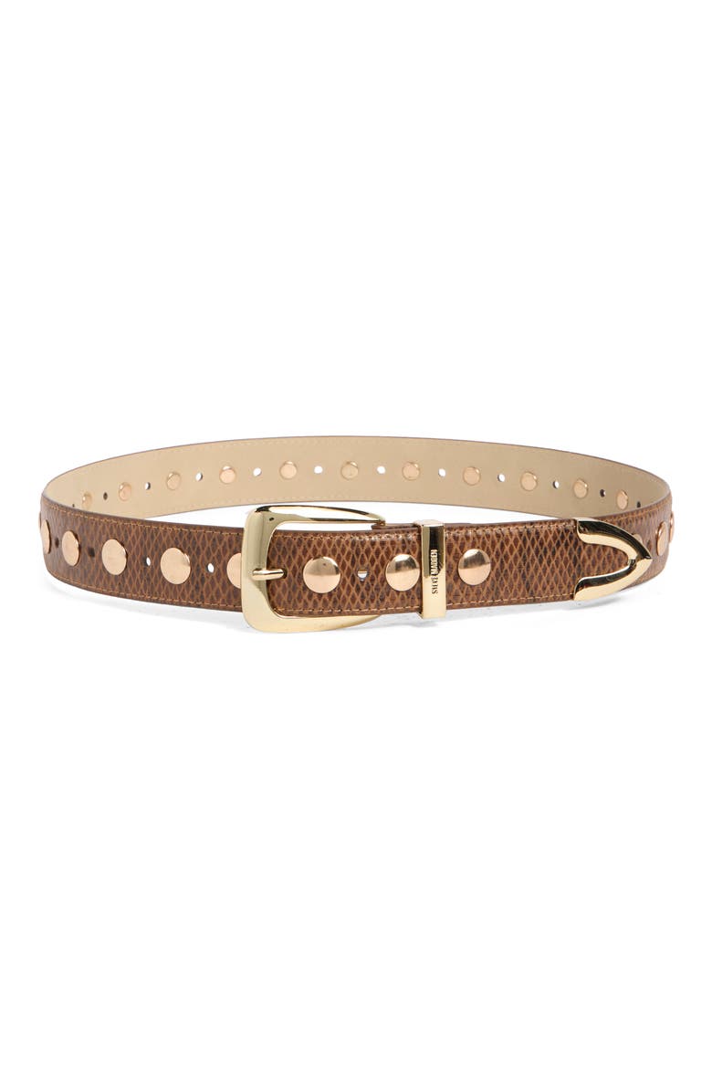 Snakeskin Textured Belt, Main, color, BROWN