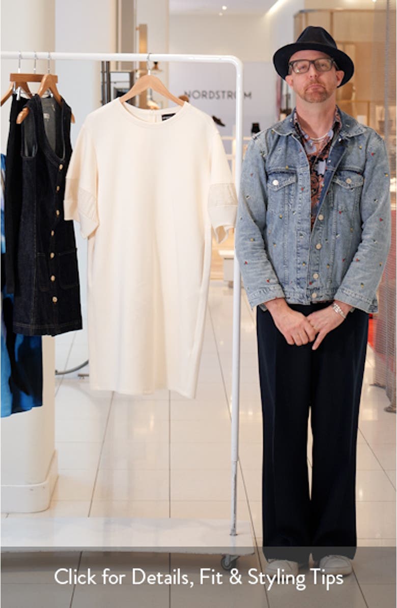 Vanilla Mixed Media Cotton Blend Double Jersey Dress, sales video thumbnail