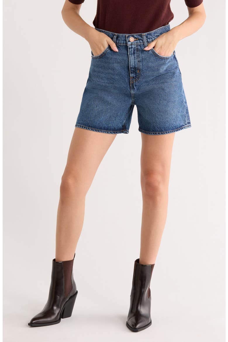 The Easy High Waist Denim Shorts, Main, color, CURSE