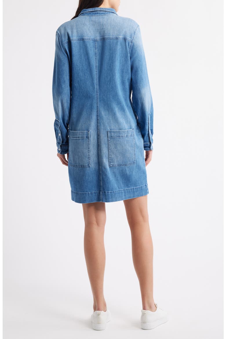 Ireland Patch Pocket Long Sleeve Denim Shirtdress, Alternate, color, BLUE WITH LIGHT WASH
