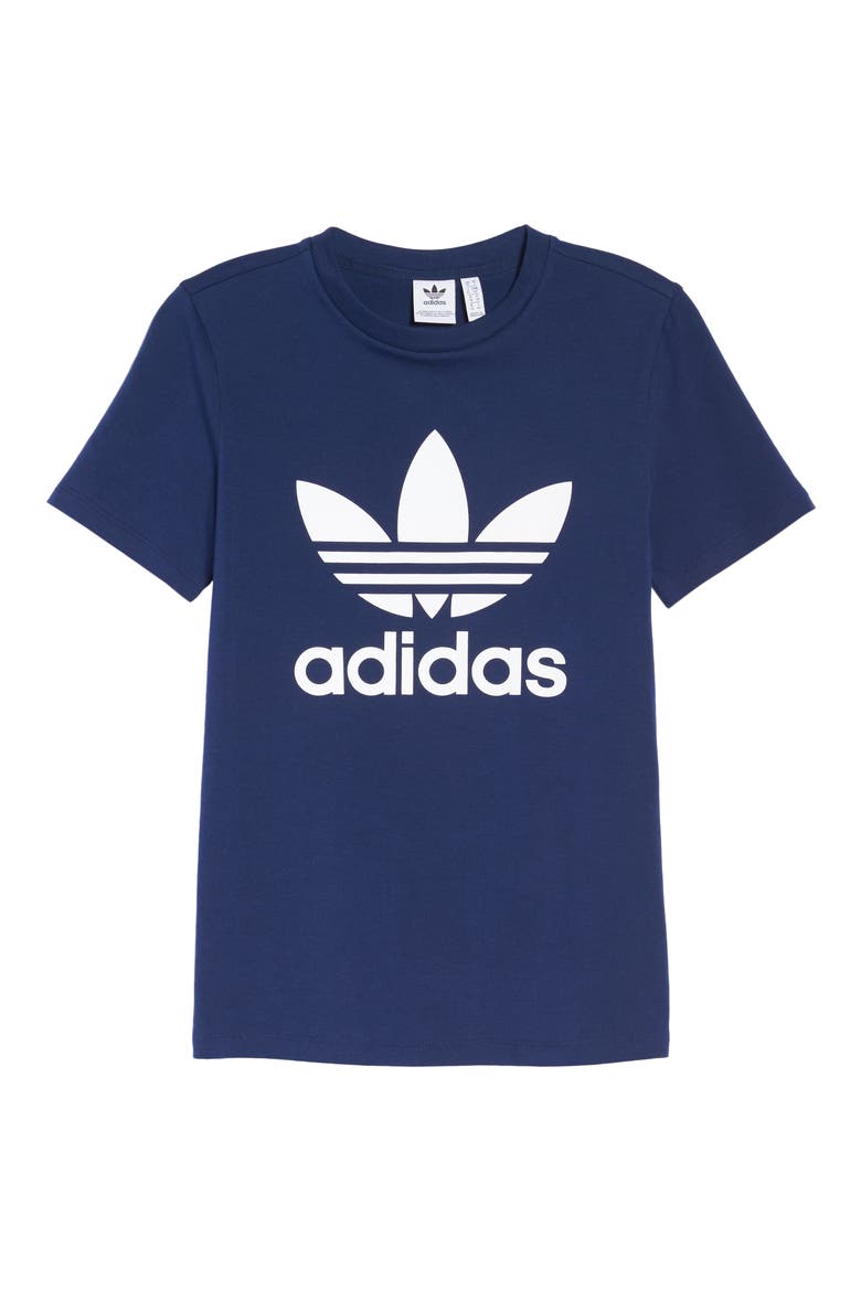 adidas Trefoil Tee, Alternate, color, DARK BLUE