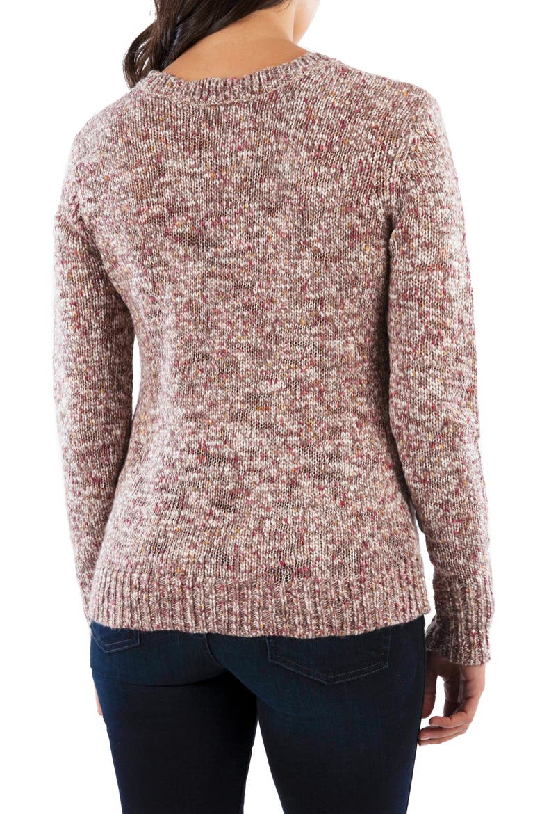 Lorissa Marled Crewneck Sweater, Alternate, color, HEATHER MAUVE