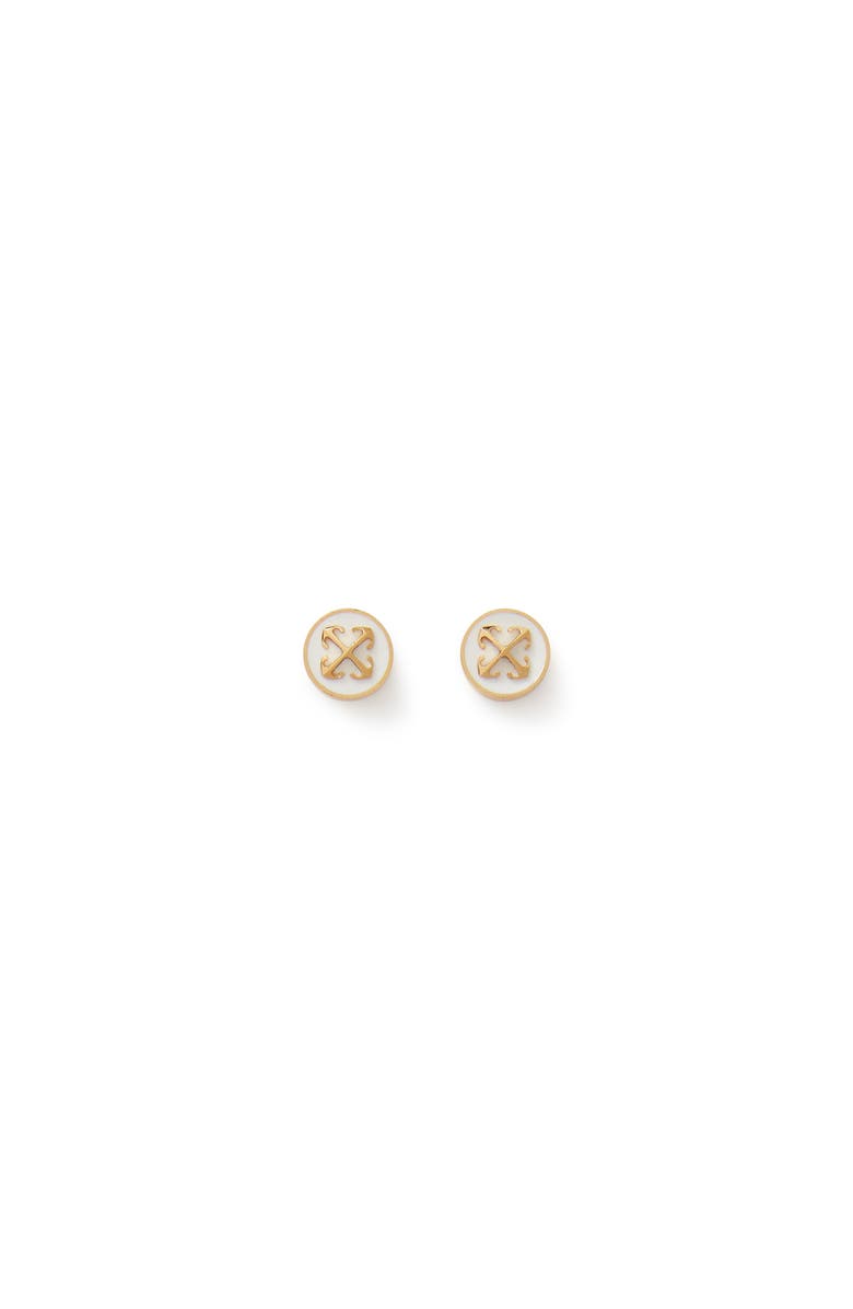 OFF WHITE Women's Round Arrow Earrings, Main, color, Gold