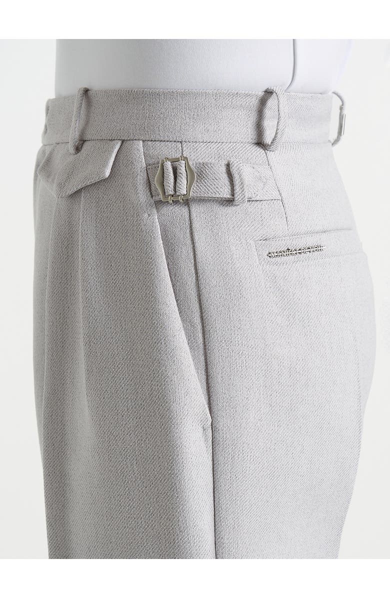 Manière De Voir Pierre Relaxed Fit Textured Pleated Tailored Trousers, Alternate, color, Light Grey