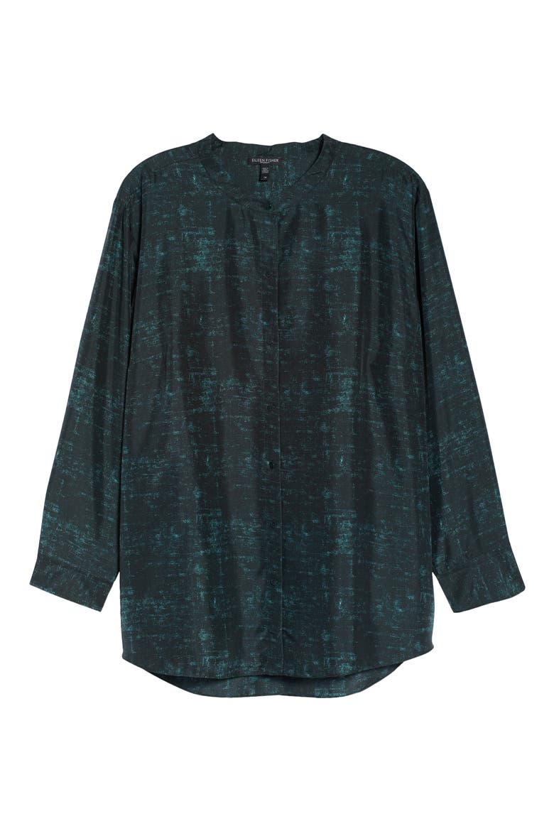 Silk Mandarin Collar Shirt, Alternate, color, FONGT