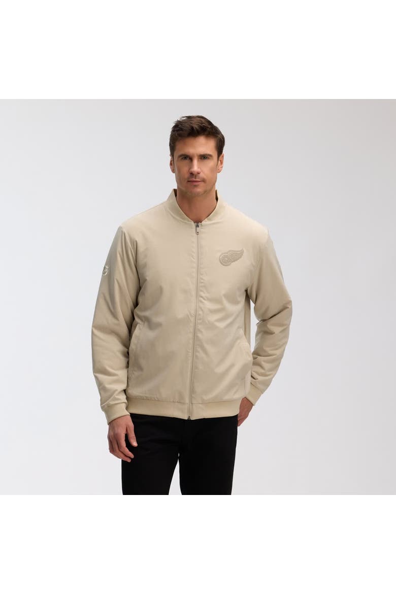 Men's Fanatics Tan Detroit Red Wings Authentic Pro Road Lightweight Full-Zip Bomber Jacket, Main, color, Tan