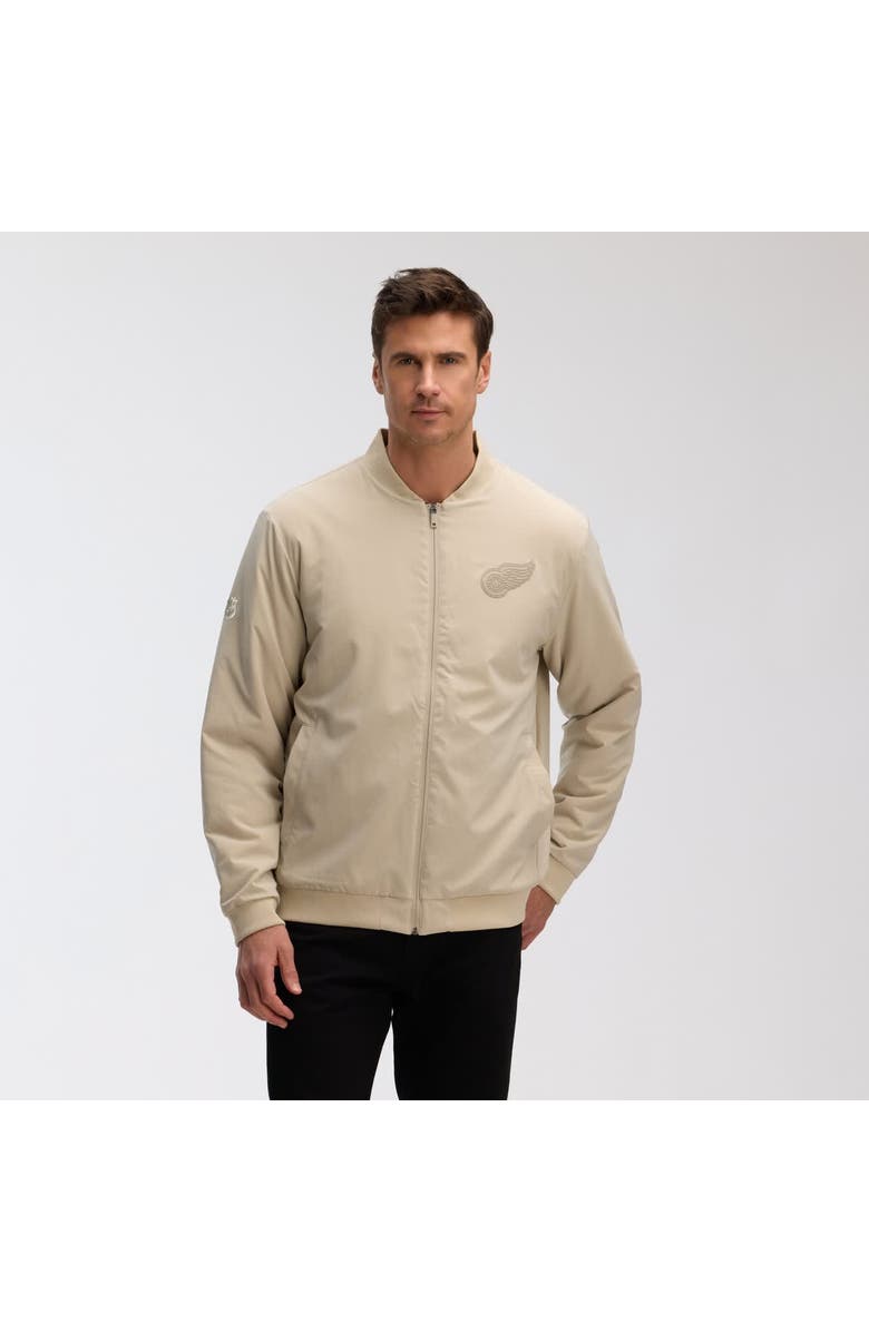 FANATICS Men
s Fanatics Tan Detroit Red Wings Authentic Pro Road Lightweight Full-Zip Bomber Jacket, Main, color, Tan