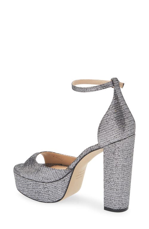 Stuart Weitzman Pamela Glitter Platform Sandal In Gunmetal
