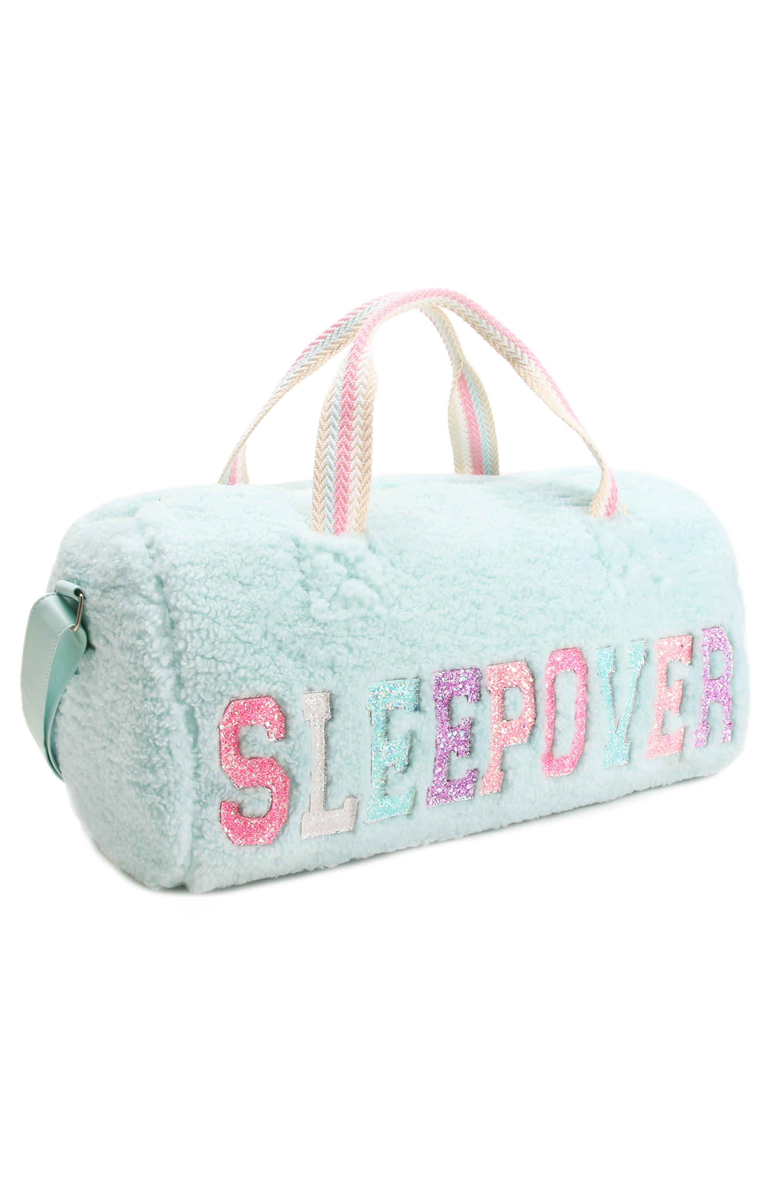 OMG Accessories Kids' Sleepover Faux Fur Duffle Bag, Alternate, color, 
