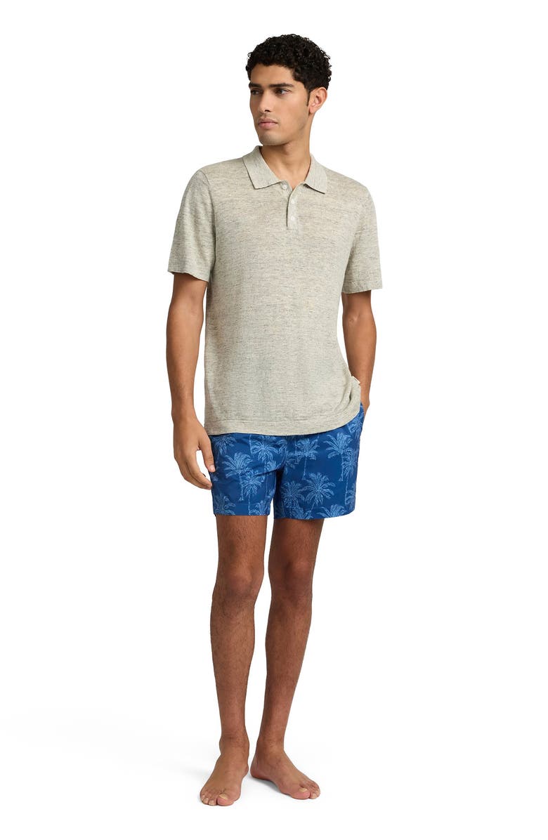 Onia Linen Sweater Polo, Main, color, Light Grey Melg