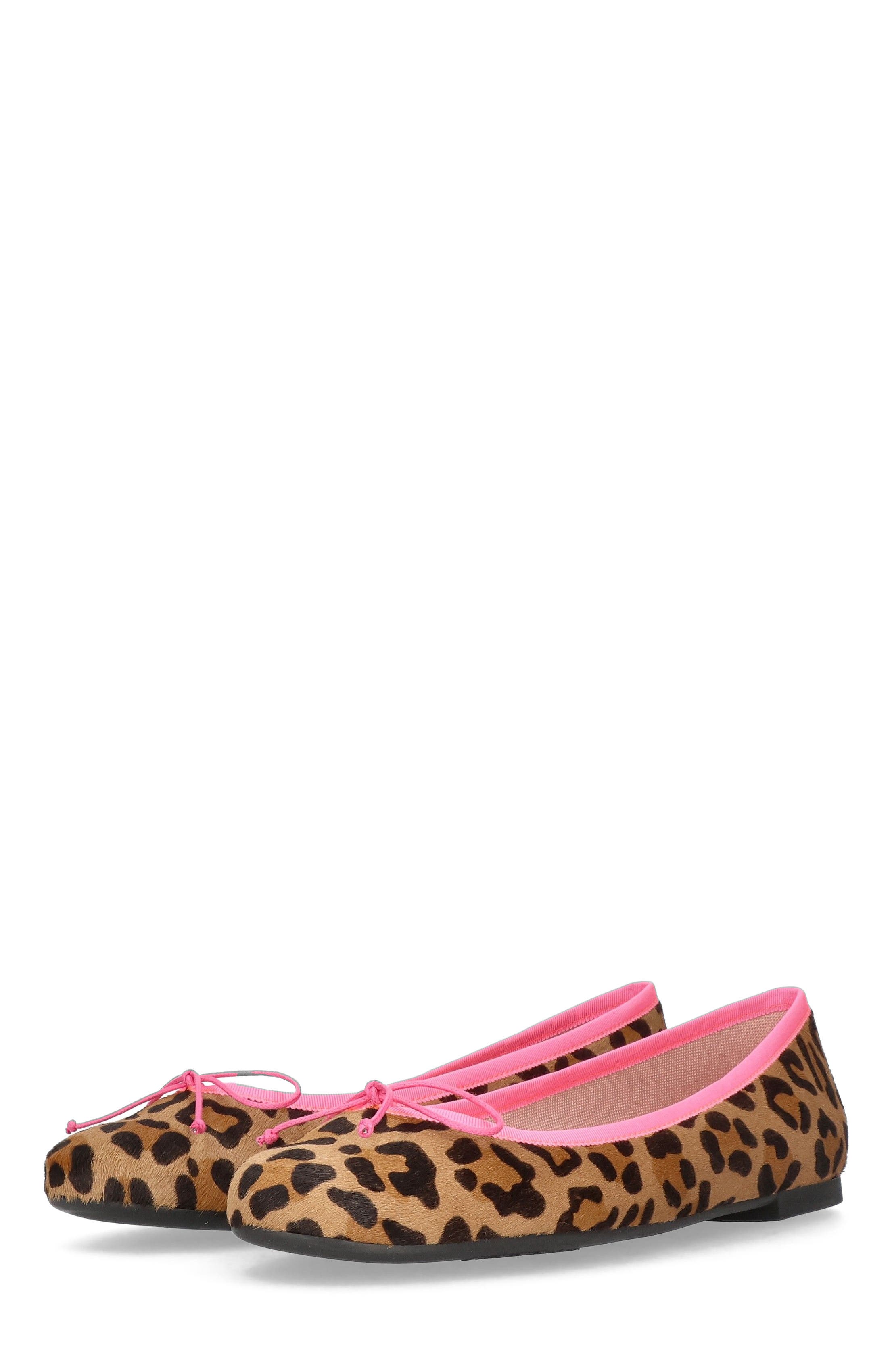 Pretty Ballerinas Round Toe Leopard Ballet Flat, Alternate, color, Black