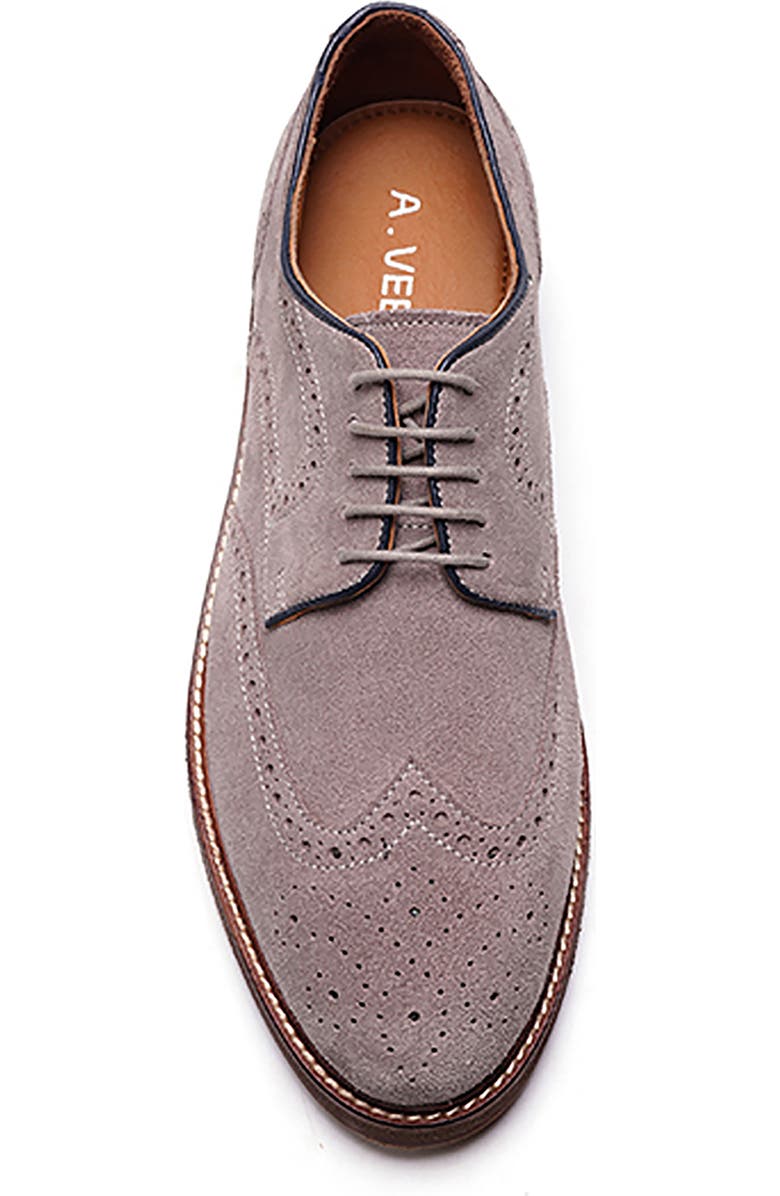 A. Veer Cambridge Wingtip Lace-up, Alternate, color, Taupe Suede