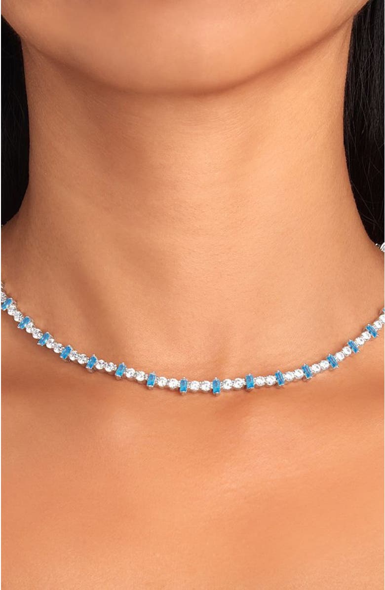 NICKHO REY Mila Necklace, Alternate, color, Lt.blue+White/White Rhodium