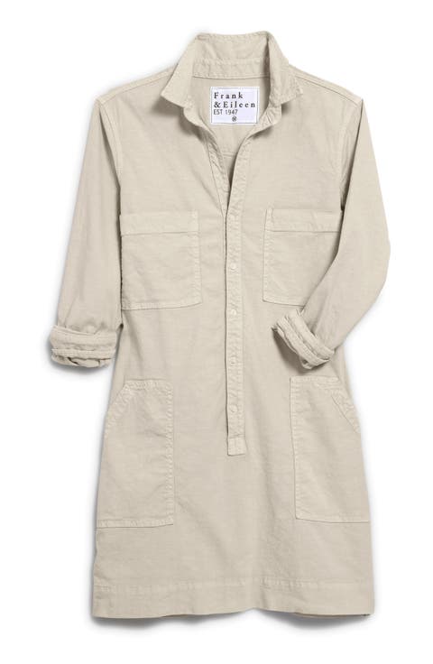 Ireland Long Sleeve Stretch Cotton & Linen Shirtdress