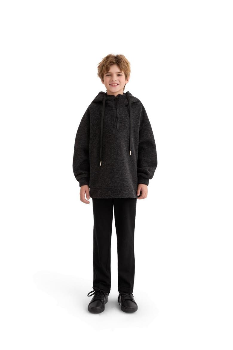 Half-Zip Hooded Sweatshirt, Alternate, color, Grey