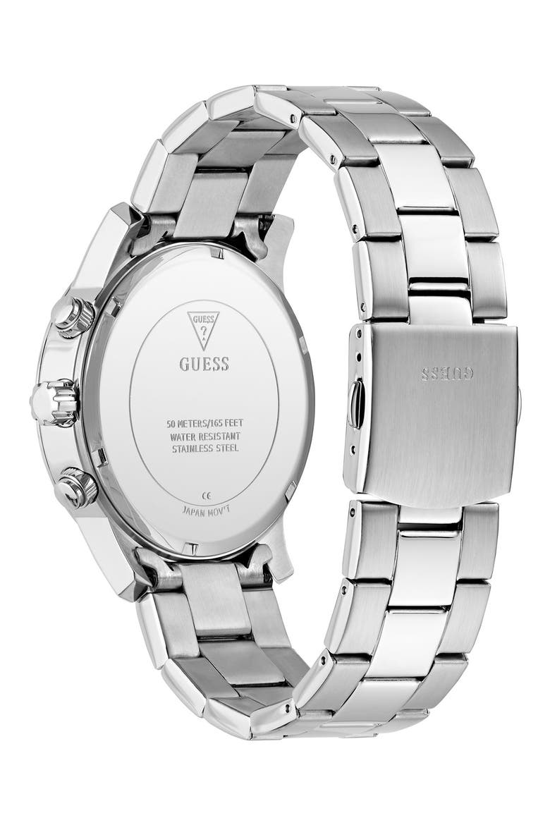 Atticus Silvertone Chronograph Bracelet Watch, 44mm, Alternate, color, SILVER