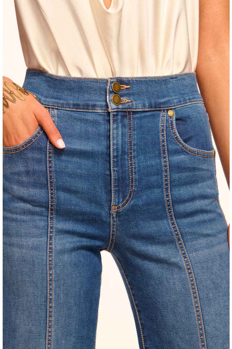 Tina Seamed High Waist Wide Leg Jeans, Alternate, color, MEDIUM WASH