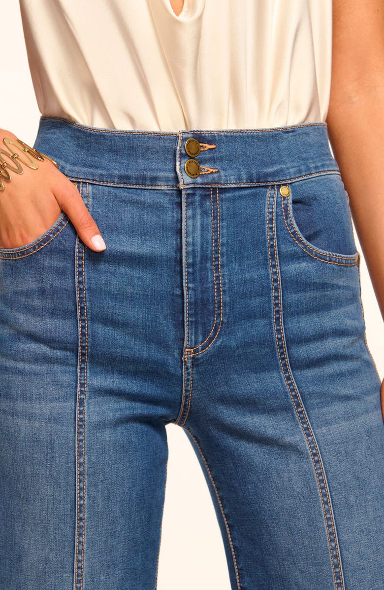 Ramy Brook Tina Seamed High Waist Wide Leg Jeans, Alternate, color, Medium Wash