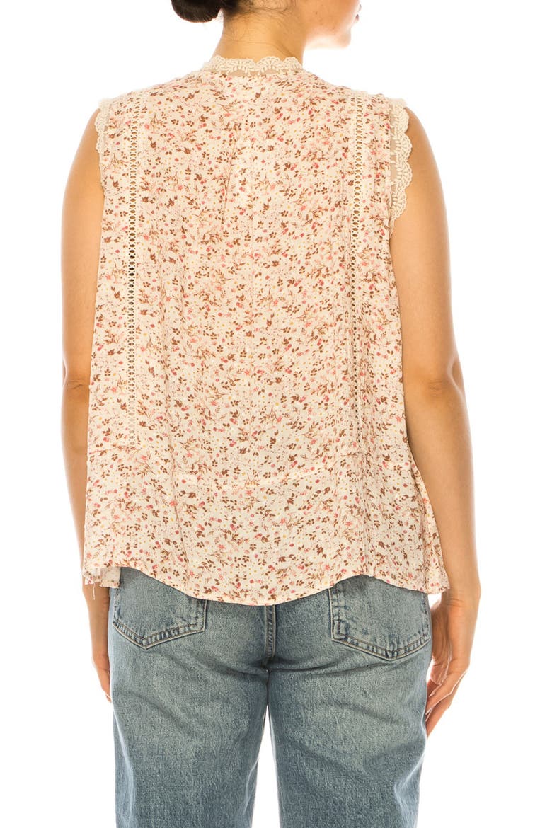 Disty Floral Lace Trim Top, Alternate, color, NATURAL