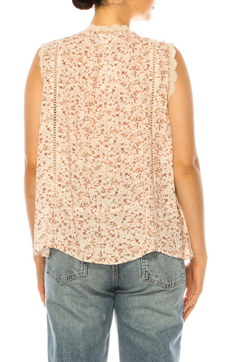 A COLLECTIVE STORY Disty Floral Lace Trim Top, Alternate, color, Natural