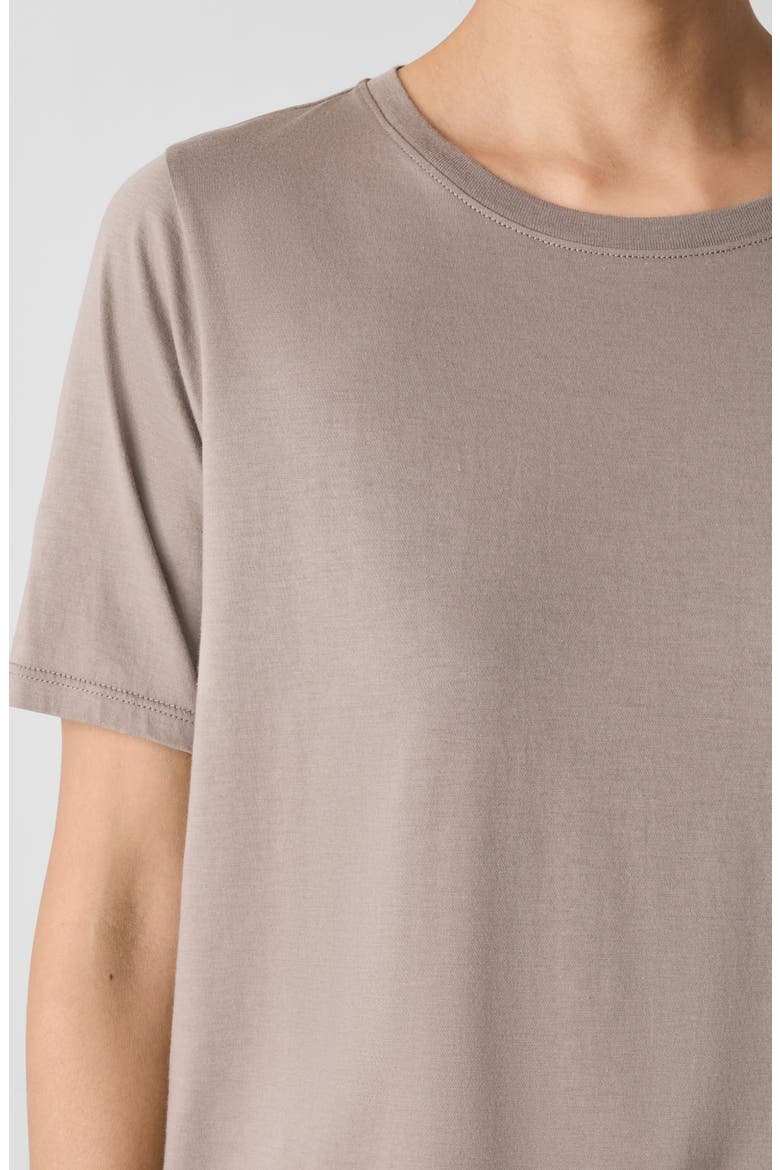 Crewneck Organic Cotton T-Shirt, Alternate, color, COCOA