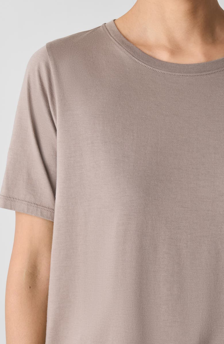 Eileen Fisher Crewneck Organic Cotton T-Shirt, Alternate, color, Cocoa