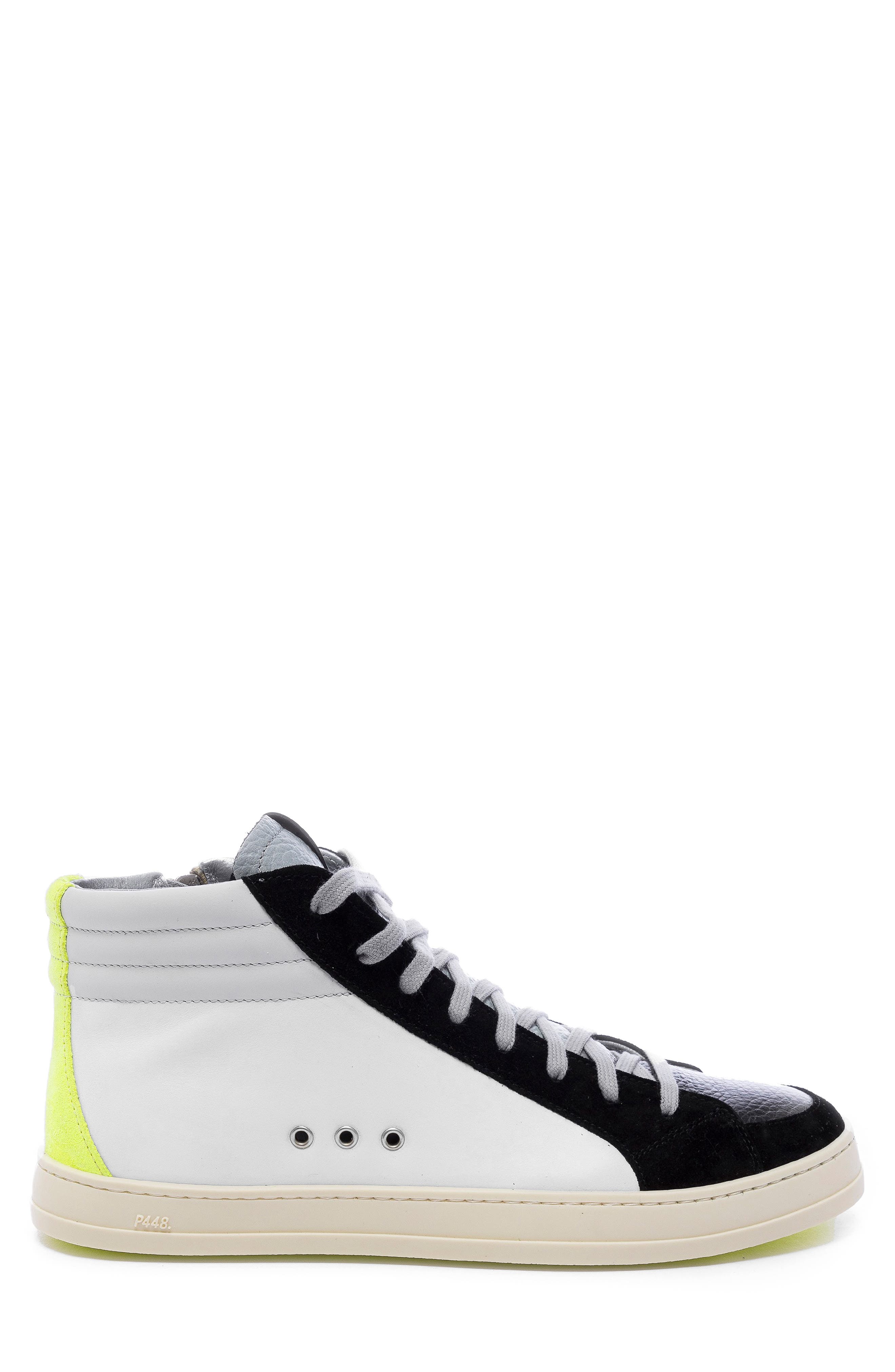 Skate High Top Sneaker, Alternate, color, REFLE/YEL