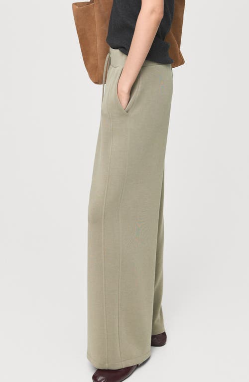 Mango Drawstring Jogger Trousers Khaki In Gray