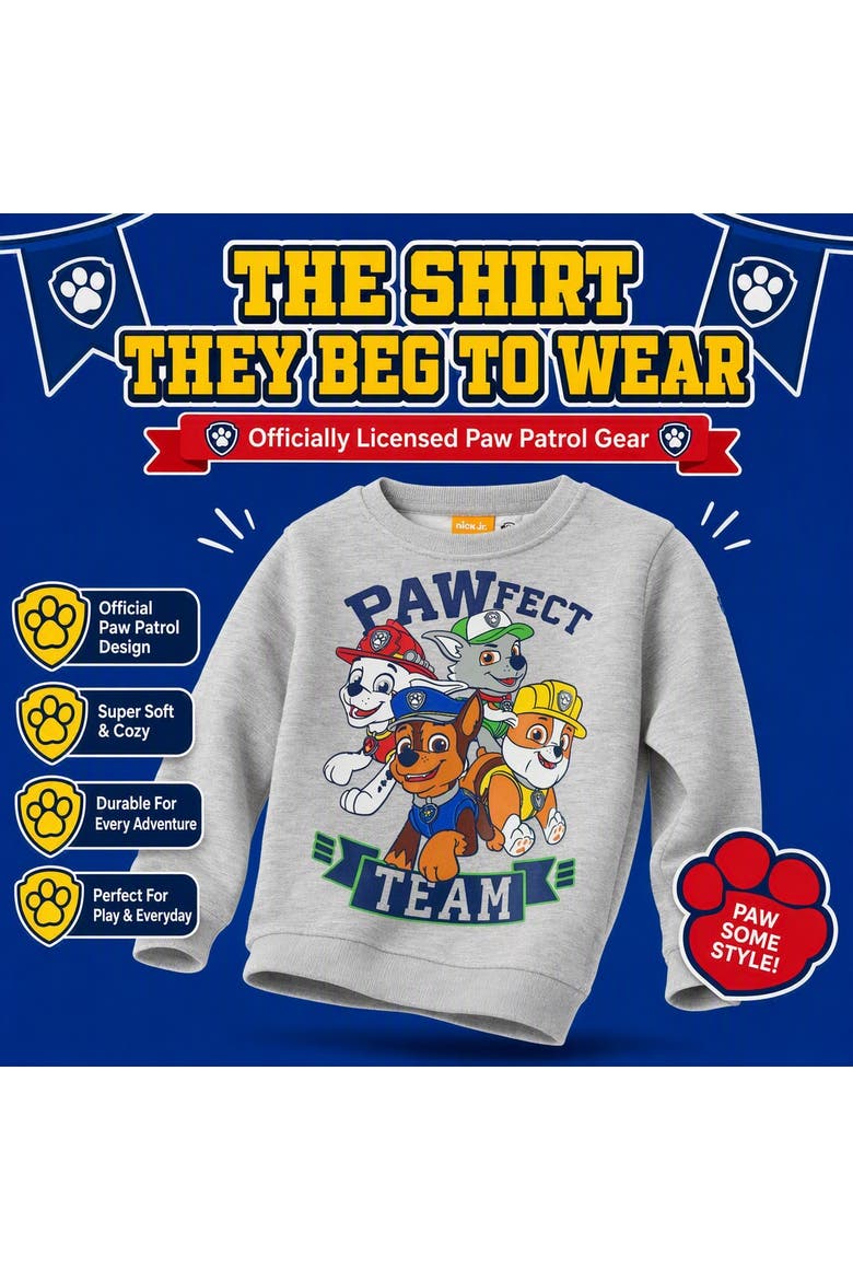 Paw Patrol Fleece Sweatshirt, Alternate, color, Chase Marshall Grey
