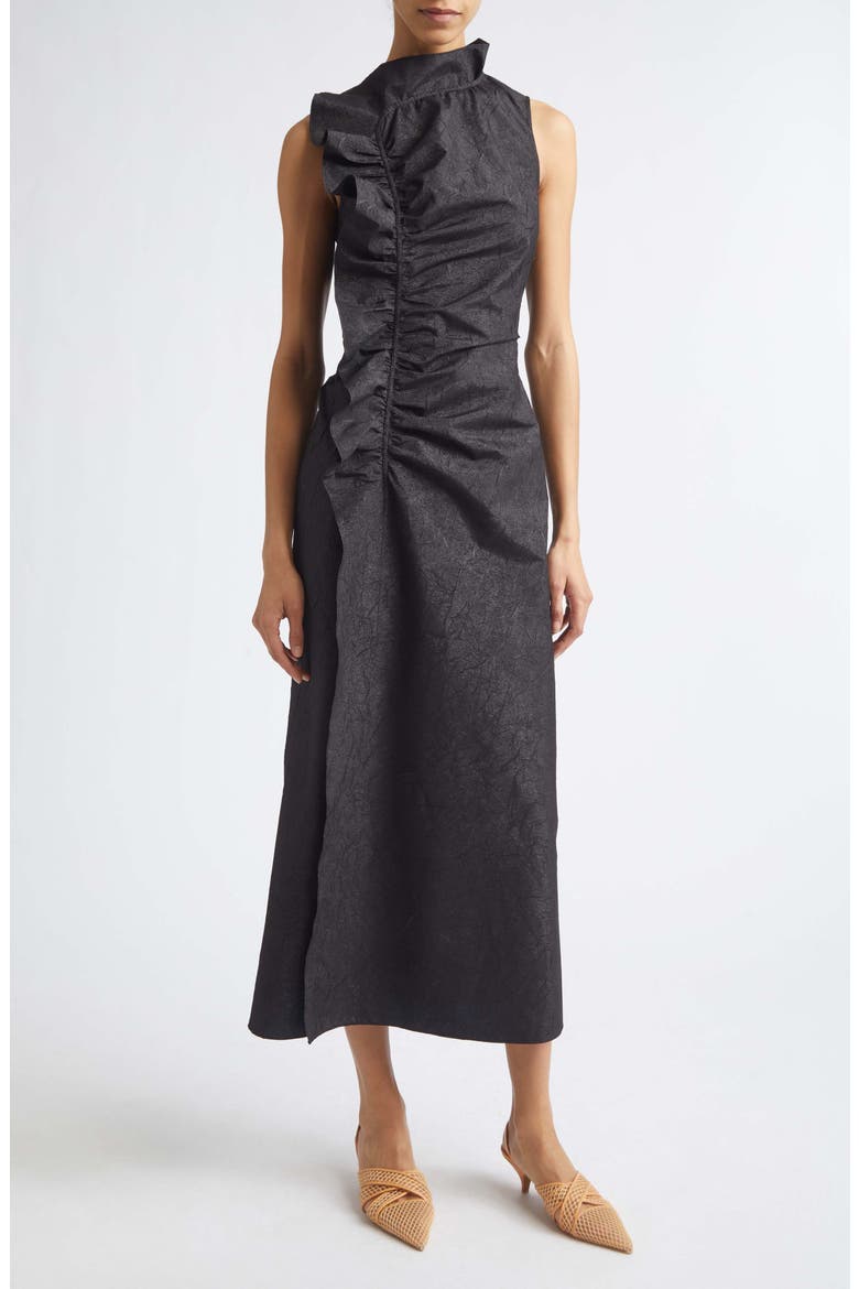 silk taffeta cocktail dress Structured Taffeta Coctail Dress BROWN