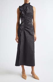Ulla Johnson Demetria Ruffle Detail Taffeta Cocktail Dress