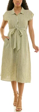 Nina Leonard Cap Sleeve Shirtdress