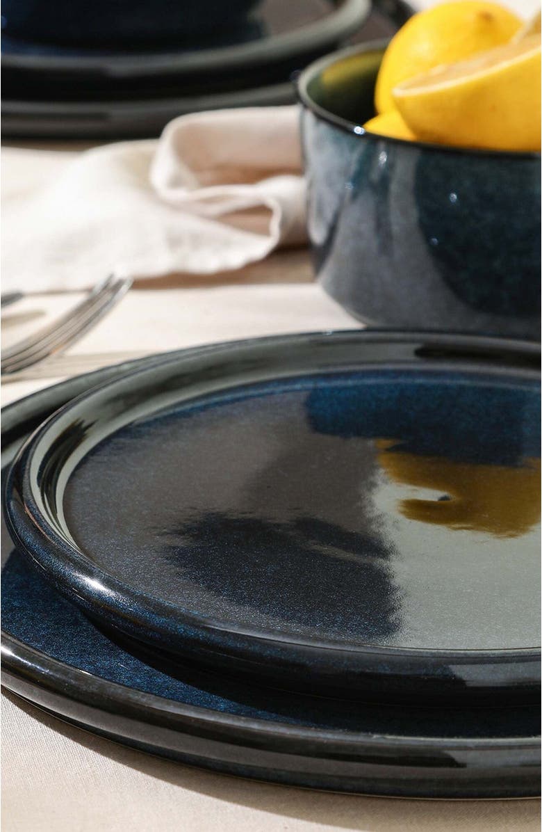 Stone Lain Eden Stoneware 24-Piece Dinnerware Set, Alternate, color, Dark Blue