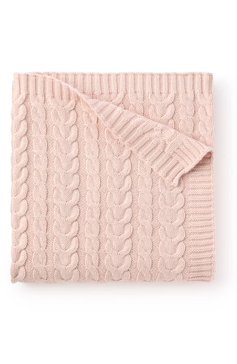 Horseshoe Cable Knit Cotton Blanket (Baby)