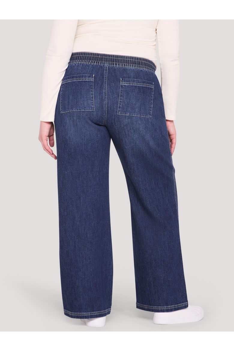 Under the Belly Tie Waist Denim Wide Leg Pant, Alternate, color, Grady Wash