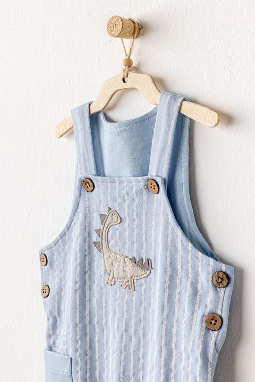 Andy Wawa Striped Dinosaur Jumpsuit In Blue