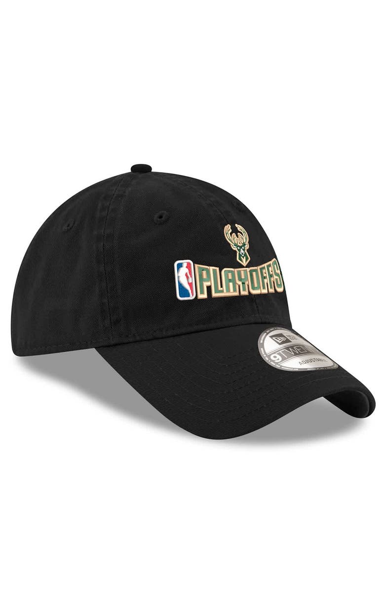 New Era Men's New Era Black Milwaukee Bucks 2025 NBA Playoffs 9TWENTY Adjustable Hat, Alternate, color, 