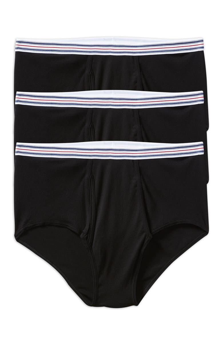 Harbor Bay by DXL 3-pk Color Briefs, Alternate, color, Black