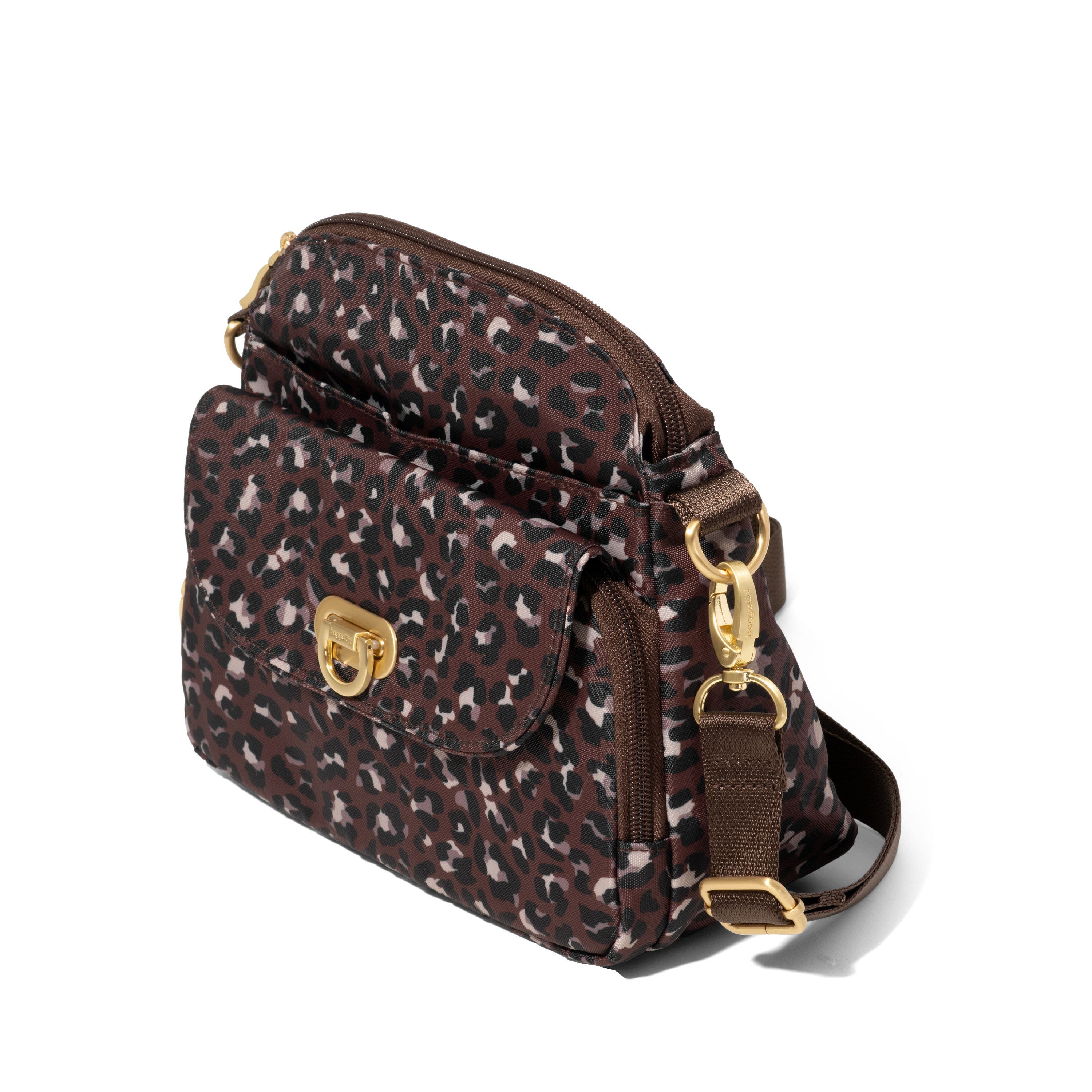 BAGGALLINI Coastal Flip Lock Crossbody Bag, Alternate, color, Ganache Cheetah Gold Hardware