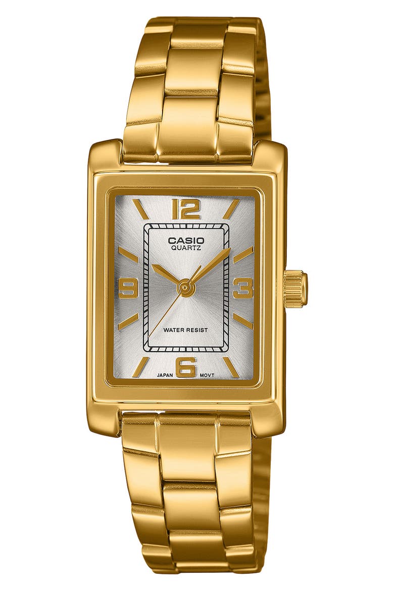Tank Goldtone Bracelet Watch, 32mm x 21mm, Main, color, SILVER AND GOLD