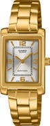 CASIO Tank Goldtone Bracelet Watch, 32mm x 21mm