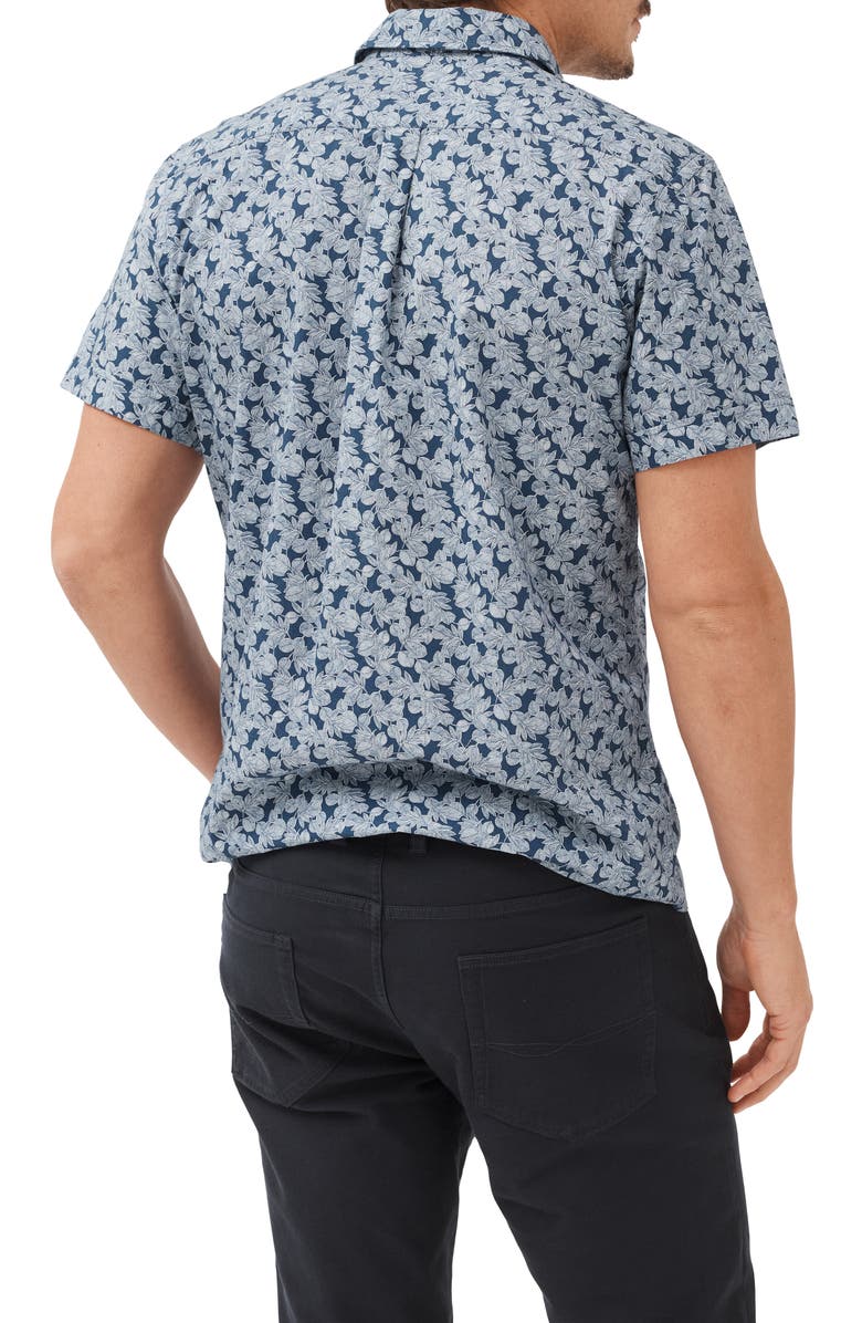 Rodd & Gunn Willowbank Leaf Print Short Sleeve Button-Up Shirt, Alternate, color,