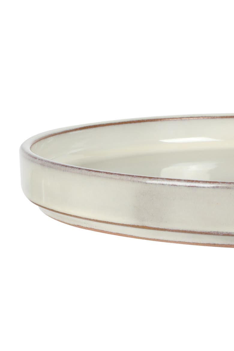 Santorini Mist 16 Piece Terracotta Reactive Glaze Plates and Bowls Dinnerware Set, Alternate, color, Moonstone White