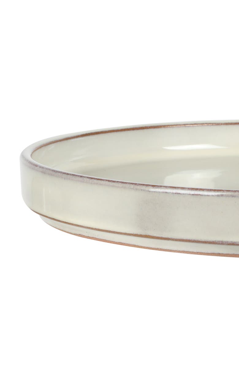 Bloomhouse Santorini Mist 16 Piece Terracotta Reactive Glaze Plates and Bowls Dinnerware Set, Alternate, color, Moonstone White