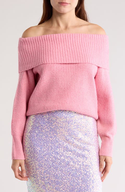 Foldover Off the Shoulder Sweater
