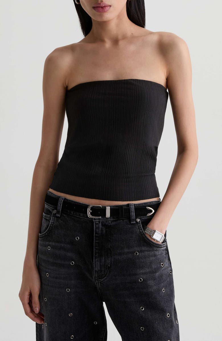AG Lexie Foldover Rib Tube Top, Main, color,
