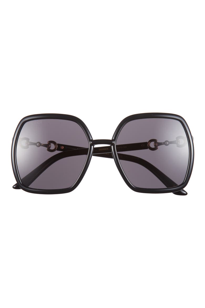 55mm Square Sunglasses, Main, color, BLACK BLACK GREY