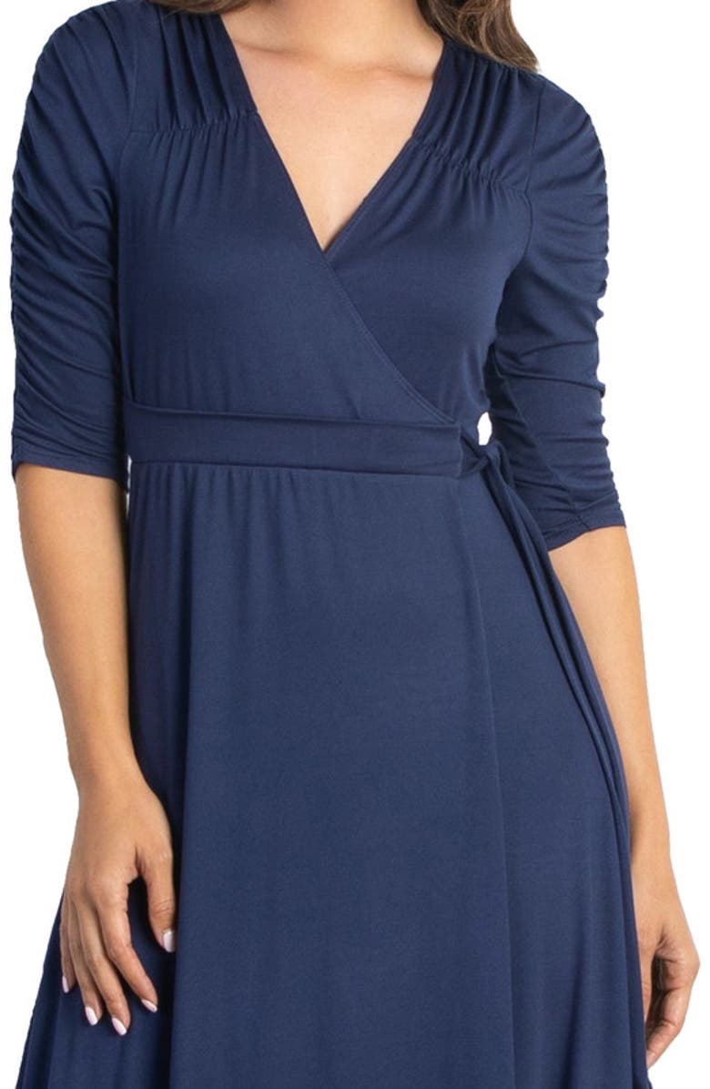 Kiyonna Meadow Dream Maxi Wrap Dress, Alternate, color, Nouveau Navy