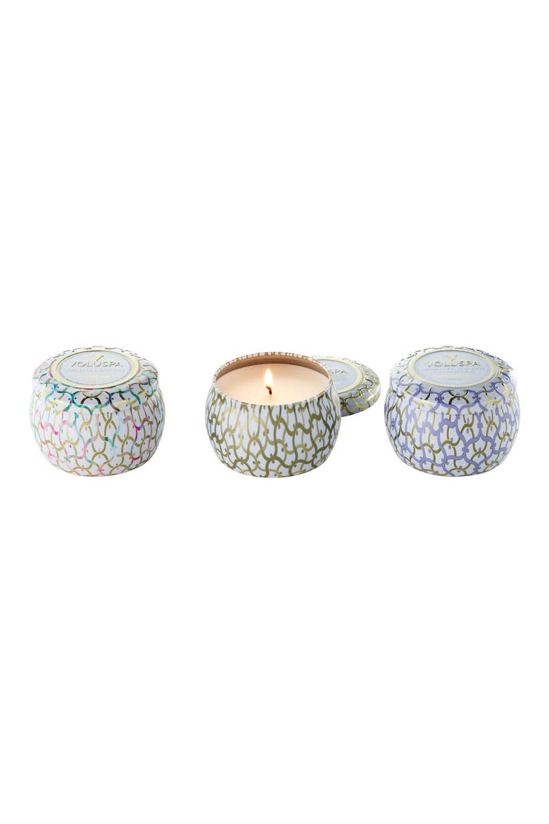Maison Blanc Set Of 3 Mini Tin Candles (Limited Edition) (Nordstrom Exclusive), Main, color, MAISON BLANC