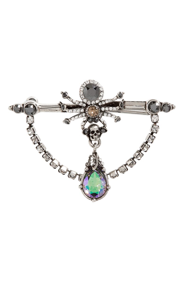 McQueen Alexander McQueen Spider Brooch, Main, color,